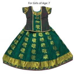 South Indian Lehenga skirt dark GREEN - 26"